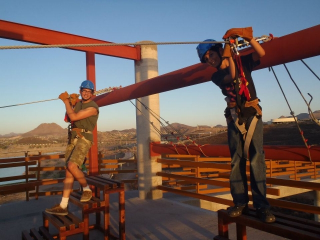  Zip lines on the dam 